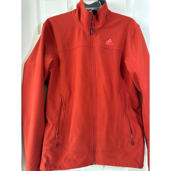 Adidas Outdoor Orange Red Full-Zip Jacket Size M Lightweight & Warm - Picture 2 of 9